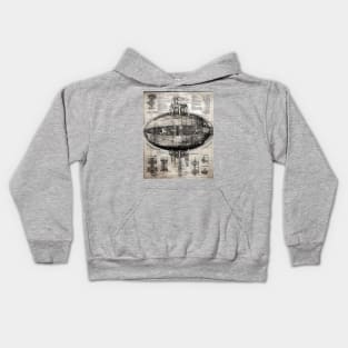 UFO Blueprint details Kids Hoodie